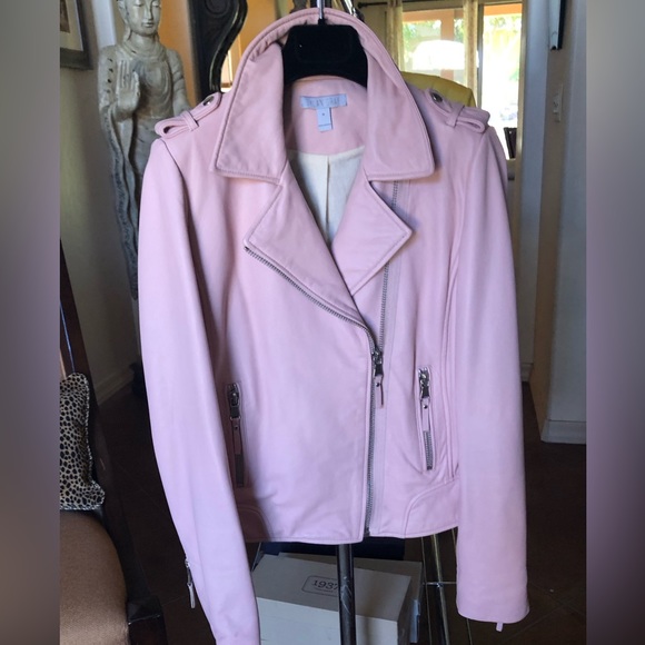 Great pink leather jacket with zippers - Picture 1 of 1